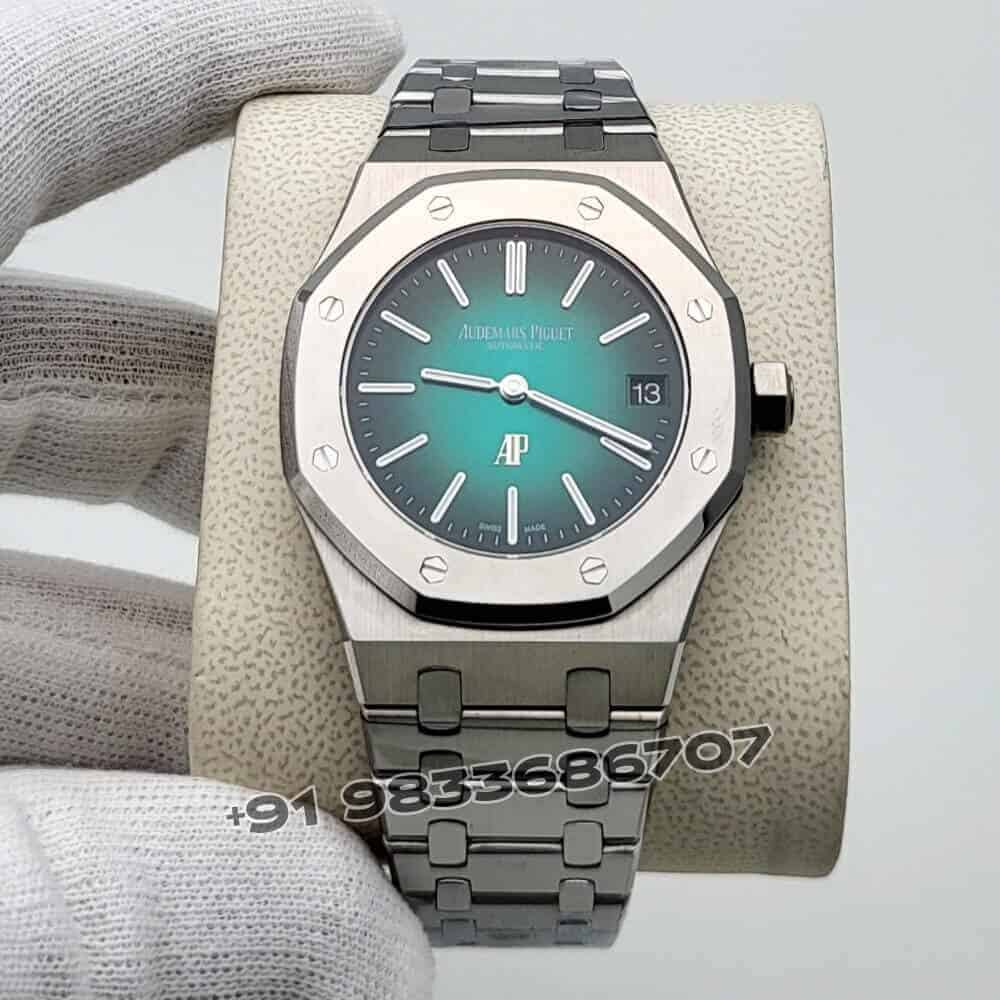 Audemars Piguet Royal Oak Jumbo Extra-Thin Platinum Smoked Green Dial 39mm Exact 1