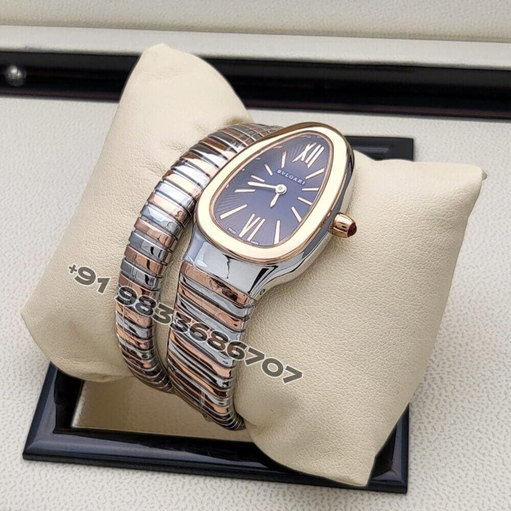Bulgari Serpenti Dual Tone Single Spiral Blue Dial Super High Quality Watch