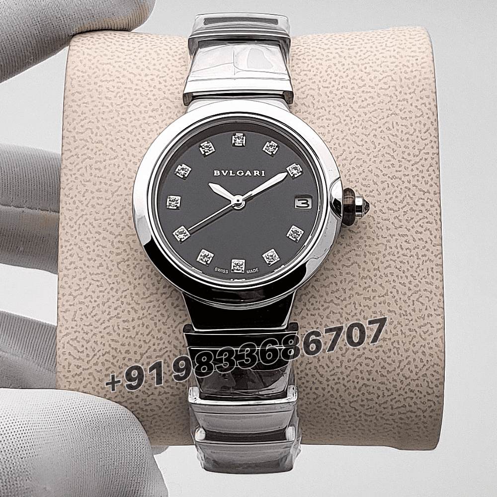 Bvlgari Lvcea Stainless Steel Black Dial High Quality Women’s Watch