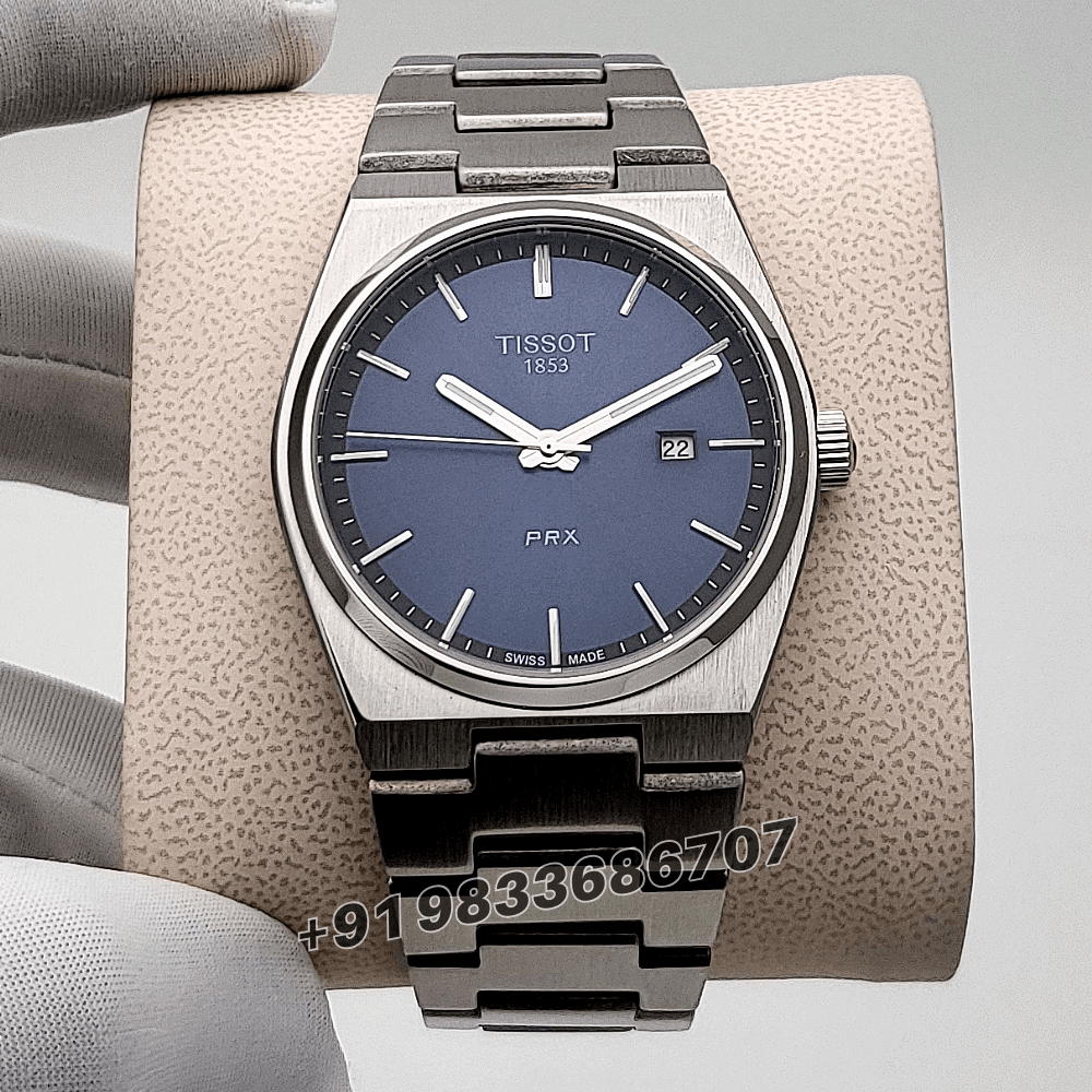 Tissot 1853 T-Classic PRX Blue Dial Stainless Steel Strap High Quality Watch (2)